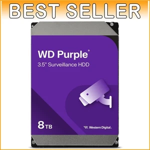 WD Purple 8TB Internal Hard Drive - Enhanced AI Storage for Surveillance Needs - Picture 1 of 2