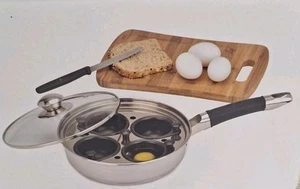 Egg Poacher Pan Nonstick Stainless Steel Poached Egg Maker Poached Egg Pan W/han - Picture 1 of 8