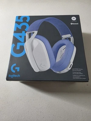 罗技 G435 无线游戏耳麦 适用于 PC、PS4、PS5、任天堂-关闭 白色/淡紫色 — 第 1/4 张图片