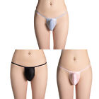 Men's Sheer Mesh Low-Rise Bikini Thong G-string Briefs Tanga Underwear Swimwear
