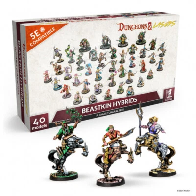 ARCHON STUDIO Dungeons and Lasers - Beastkin Hybrids - 40 Miniaturen - Deuslair