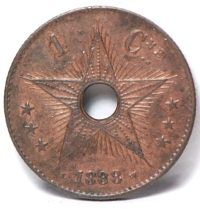 Belgium Congo - Free State, 1888 Centime, KM1, EF - AU, NR, 6-23 - Picture 1 of 2