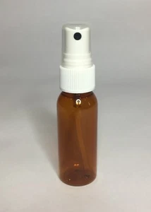 30ml PET Plastic Amber Boston Bottles With White Atomiser Spray *ANY AMOUNT* - Picture 1 of 1