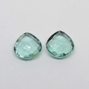 Aquamarine Heart Briolette Gemstone 16 mm 25.90 Ct 2 Pcs Loose Gemstone - Picture 1 of 2