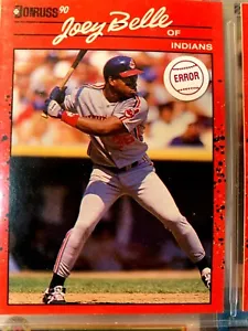 Albert Joey Belle 1990 Donruss Rookie # 390 INDIANS ERROR MISSING . RAR - Bild 1 von 5