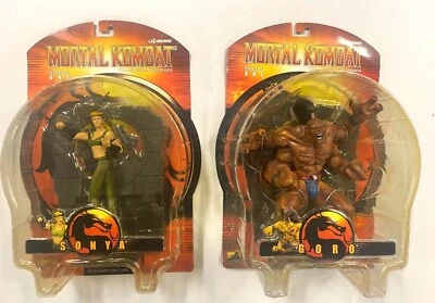 "PAR DE FIGURAS MORTAL KOMBAT PALISADES MIDWAY 2000 SERIE UNO 8"" GORO Sonya" Foto 1 de 4