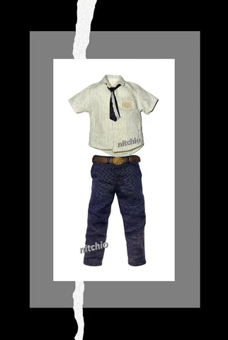 Mezco One:12 Leatherface - PANTS, BELT, SHIRT & NECKTIE 1/12 Scale Soft Goods Cover