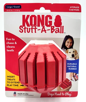 KONG Stuff A Ball Lrg Durable Treat Dispensing Teeth Cleaning Dog Chew Toy 3.5" - Image 1 of 4