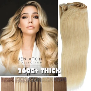 180G Remy Echthaar Dick Clip In Extensions Haarverlängerung Doppelt Tressen Weft - Bild 1 von 56