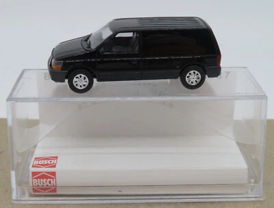 Raro Micro Busch HO 1/87 Dodge Ram Van Nero #44650 In Scatola - Immagine 1 di 4