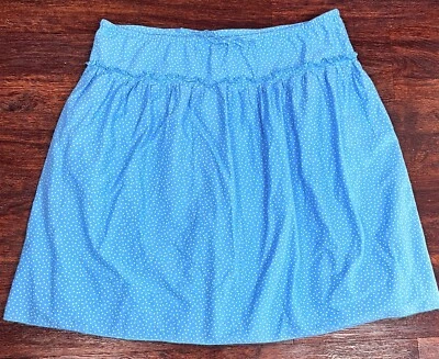 BASS   Size 10   Light Blue Polka-Dot  Drawstring COTTON PEASANT SKIRT   Knee - Image 1 of 4