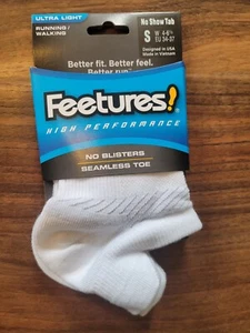 Feetures! High Performance Ultra Light No Show Tab White - S - Picture 1 of 1
