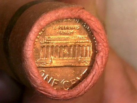 1963 D Lincoln Memorial Cents OBW Original Bank Wrapped (1) Roll BU Uncirculated Cover