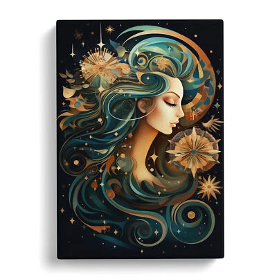 Arte orfismo zodiaco Virgo lienzo arte de pared impresión cuadro enmarcado decoración sala de estar Foto 1 de 4