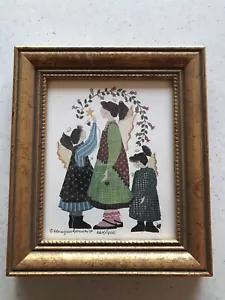 Estampado artístico de Barbara Bourgeau Richards - Solo tres ángeles - #664/1000 - 6"" x 7 - Imagen 1 de 2