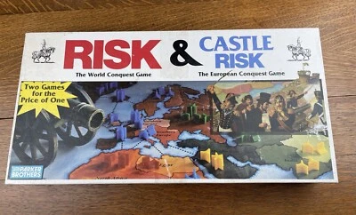 Vtg. Risk & Castle Risk 1990 World European Conquest 2 in 1 Board Game Complete - Image 1 of 4