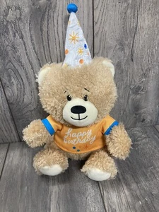 Hallmark Happy Birthday Teddybär Plüsch 11 Zoll Party Hut Shirt Stofftier Spielzeug  - Bild 1 von 6
