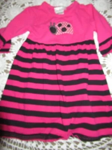 euc Southern Tots pink navy stripe lady bug applique dress girls 3T - Picture 1 of 2