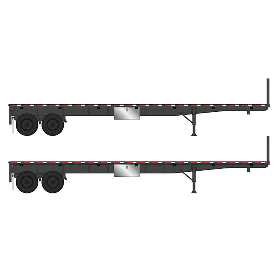 Walthers 949-2703 40' Flatbed Trailer - Ready to Run (2-Pack) Black HO Scale - Image 1 of 1