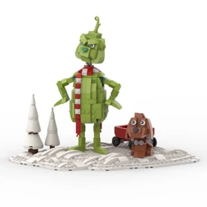 Lego CUSTOM Grinch and Max with Snow Base parts and instructions *NEW* - Picture 1 of 3