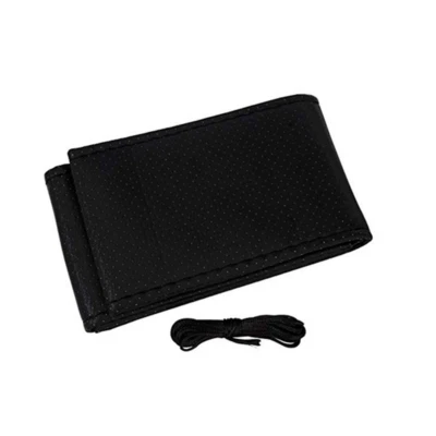 15inch Car Steering Wheel Cover DIY Hand Sewing Microfiber Leather Black Sew On - Image 1 of 4