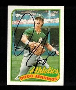 DOUG JENNINGS Autograph 1989 Topps--Oakland Athletics - Picture 1 of 1