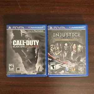 PlayStation Vita game Call of Duty Black OPS Declassified And Injustice Lot Of 2 - Picture 1 of 4
