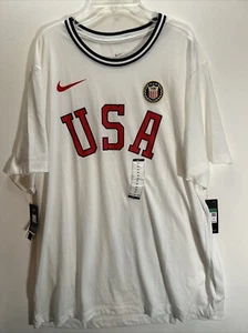 Nike Team USA Olympic T-Shirt White Red Blue 2020 Tokyo CN1423-100 size XL - Picture 1 of 7