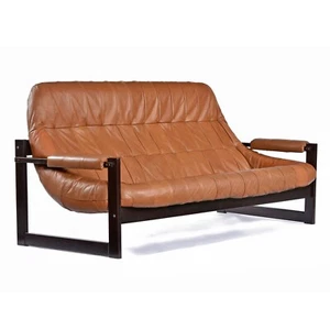 Percival Lafer Brazilian Modern Leather MP-163 Earth Sofa - Picture 1 of 11