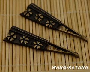 2 High Grade Brass Menuki Ventilo Ornament for Japanese Katana Wakizashi Tanto - Picture 1 of 4