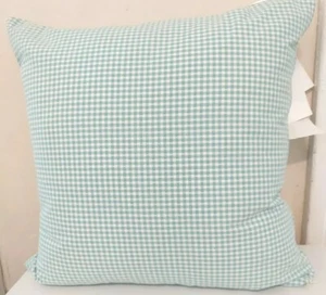 Nwots Newport Blue & White Checkered 19x19 Throw Pillow -Zipperd, Duck Feathers - Picture 1 of 11