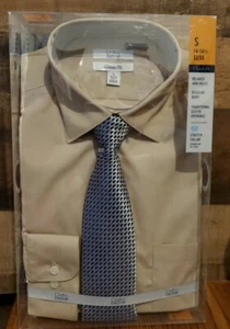Croft & Barrow Classic Fit Dress Shirt & Tie - Beige Men’s S 14-14.5 32/33 New! - Picture 1 of 7