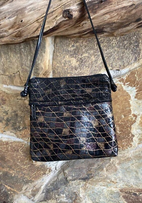 Bandolera vintage de cuero Pinky Bolsos — negra gris, dorada Foto 1 de 4