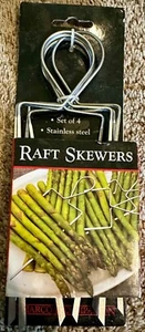 CHARCOAL COMPANION RAFT SKEWERS, SET OF 4, STAINLESS STEEL, NEVER USED - Picture 1 of 2