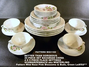 SUPERB 4 X 5 piece place settings of WINTERLING BAVARIAN china PATTERN WIG1102 - Picture 1 of 15