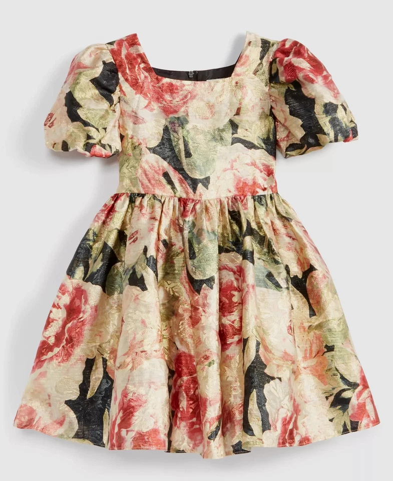 Nuevo con etiquetas Vestido Floral de Vacaciones Niñas Ediciones Raras Talla 6 Manga Abullonada Hilo Metálico Foto 1 de 4