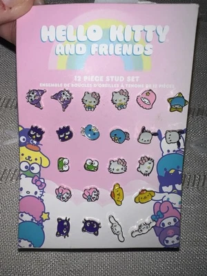 New Hello Kitty & Friends 12 Piece Stud Set My Melody Cinnamon Jewelry Earrings - Image 1 of 4