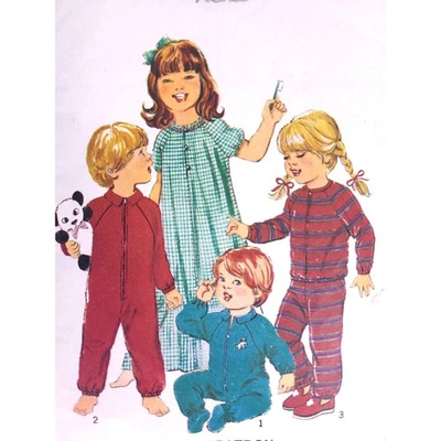 Style 2881 Sewing Pattern Kids' One or Two Piece Pajamas Nightgown Size 6 - Image 1 of 4