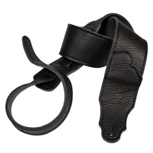 **Correa de guitarra Franklin 2,5" cuero negro con costuras de contraste negras FS-BK-BK** - Imagen 1 de 5
