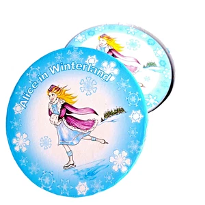 Coasters Set Of 4 Alice In Winterland In Box Designer Paul Cardew Ice Skaters - Picture 1 of 15