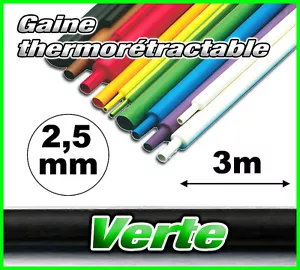 GV2.5-3# Schrumpfschlauch grün 2,5mm 3m Verhältnis 2/1 Thermoschlauch - Bild 1 von 1