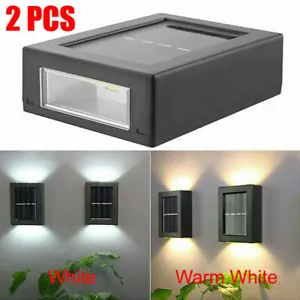 2pcs LED Solar Wall Light Deck Lights for Outdoor Garden Wall Backyard Patio - Picture 1 of 19