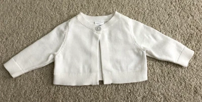 Suéter Carters Bebé Niñas Blanco Encogido de hombros Manga Larga Talla Recién Nacido Nuevo Foto 1 de 3