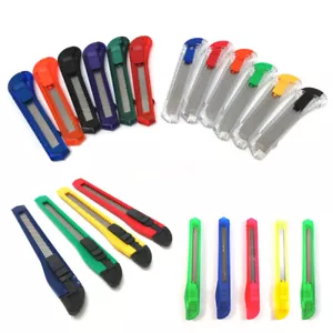 6 Utility Knife Box Cutter Retractable Snap Lock Razor Sharp Blade Tool - Picture 1 of 1