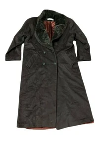 Donnybrook Brown Wool Pea Coat Vintage Size 12 Hockanum Fabric Made In USA - Picture 1 of 5