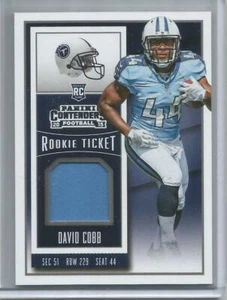 2015 Panini Contenders #RTS-DC, David Cobb   Rookie Ticket Jersey Card - Picture 1 of 2