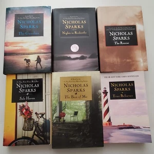 6 Nicholas Sparks Novels Safe Haven True Believer The Rescue Guardian Rodanthe - Foto 1 di 11