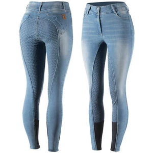 Neu Horze Kaia hochtaillierte Damen-Denim-Silikon-Vollsitzhosen (36656) - Bild 1 von 5