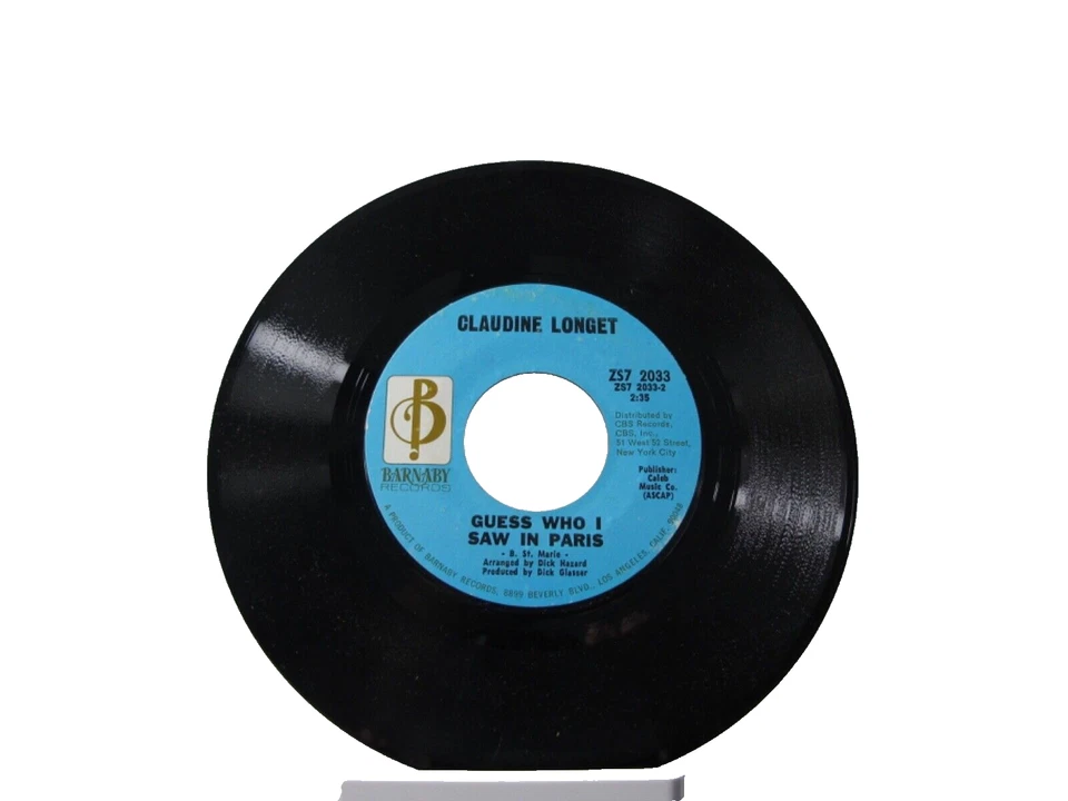 45 RECORD - CLAUDINE LONGET - GUESS WHO I SAW IN PARIS - Image 1 of 1