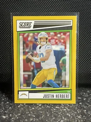 2022 Score Justin Herbert #136 Gold Parallel Chargers Free Shipping - Image 1 of 2